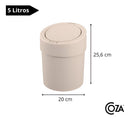 Lixeira com Tampa Press 5L Light Gray Coza