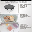 Pote Click Quadrado 800ml Chumbo OU