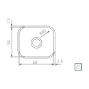 Cuba De Embutir Lavínia 40x34 Aço Inox Acetinado Tramontina