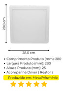 Kit 10 Painéis Led 24W Sobrepor 3000K Borda Infinita Taschibra