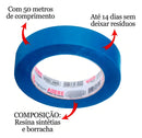 Fita Crepe Azul Pintura Imobiliaria Parede 18mm X 50m Adere