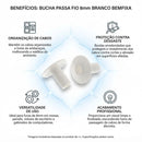 Bucha Passa Fio 8mm Branco BemFixa