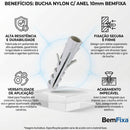 Bucha Nylon C/ Anel 10mm BemFixa