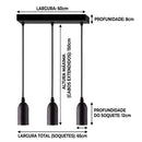 Pendente Dot Metal Longo Preto Taschibra