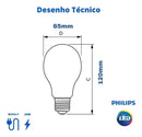 Lâmpada Led Bulbo A65 16W 3000K Philips