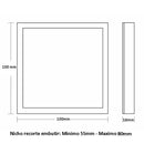 Painel Led Quadrado 12W 3000K Frameless Taschibra