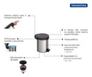 Lixeira Inox C/ Pedal 5l Tampa Preta Tramontina