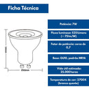 KIT 6 Lâmpadas Dicroica TDL 50 7W 2700K GU10 Taschibra